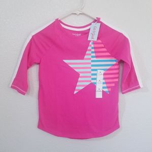 Cat & Jack Star Pink 3/4 Sleeve Med(7/8)